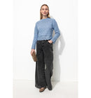 Pull Ajouré Effet Superposé - Bleu Uni Colore