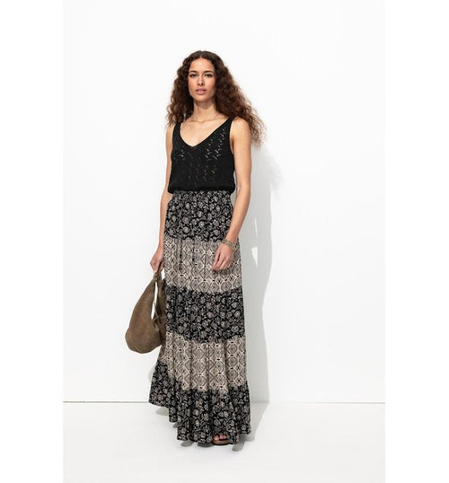 Débardeur Éco-conçu en Crochet - Noir Uni Fonce