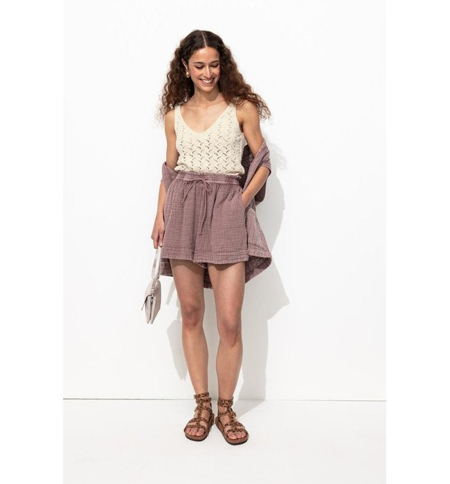 Débardeur Éco-conçu en Crochet - Naturel Uni Clair