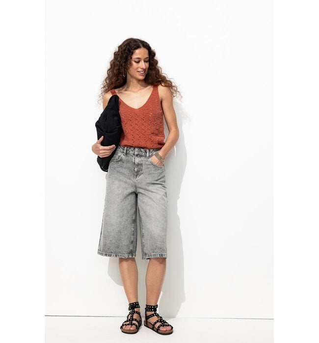 Débardeur Éco-conçu en Crochet - Marron Uni Clair