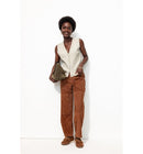 Cardigan sans Manches Femme - Naturel Uni Clair