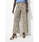 Pantalon Large Léopard Femme - Naturel Imprime