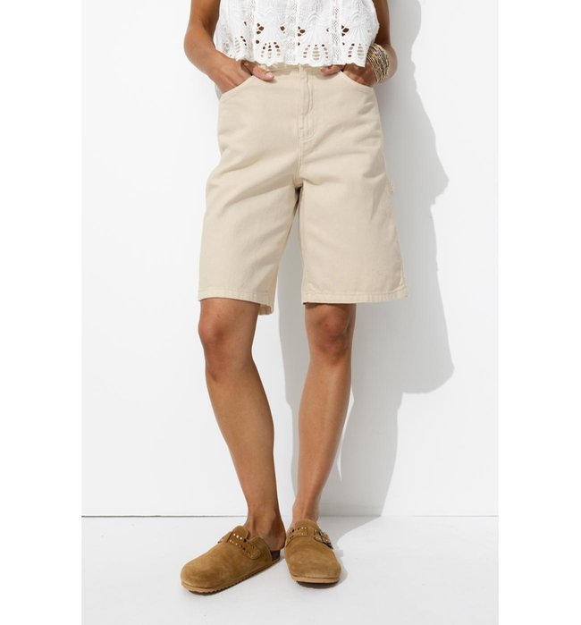 Bermuda en Jean Femme - Naturel Uni Clair