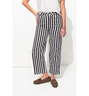 Pantalon Court Rayé Femme - Bleu Raye