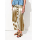 Pantalon Court Rayé Femme - Kaki Raye