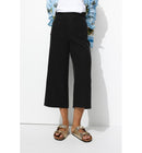 Pantalon Large et Court Femme - Noir Uni Fonce