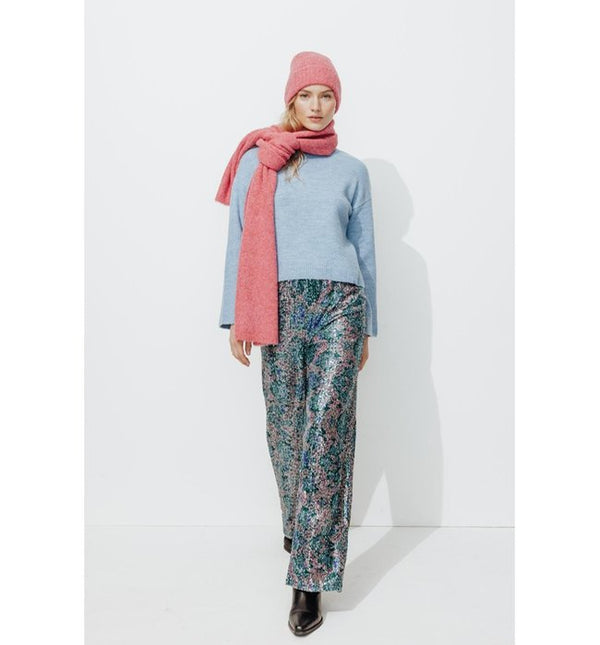 Pantalones anchos con lentejuelas - Estampado multicolor
