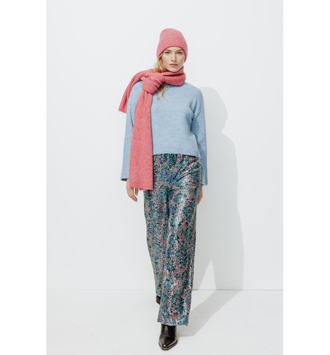 Pantalon Large à Paillettes - Multicolore Imprime