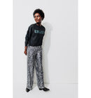 Pantalon Large à Paillettes - Noir Imprime