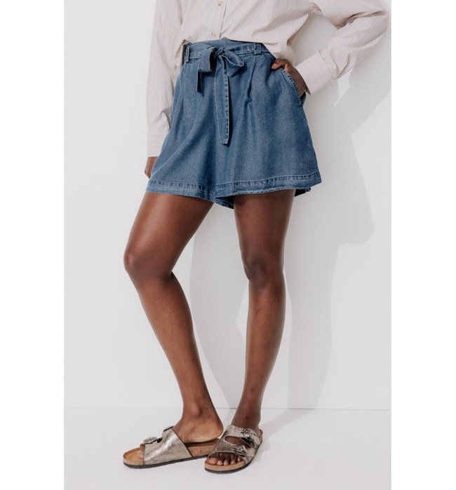 Short en Lyocell Femme - Jeans Uni Fonce