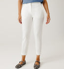 Pantalon Cigarette Femme - Blanc Uni Clair