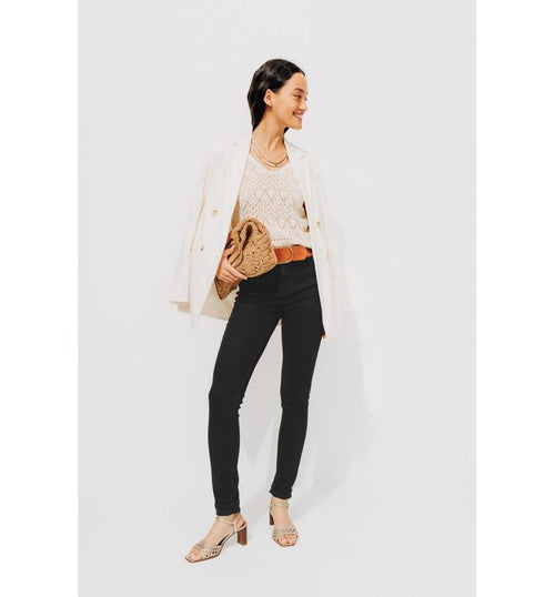 Gaspard Jean Skinny Femme - Noir Uni Fonce