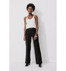 Pantalon de Tailleur Femme - Noir Uni Fonce