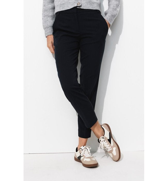 Pantalon Cigarette Uni Femme - Bleu Uni Fonce