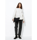 Basile Jean Droit High Rise - Noir Uni Fonce