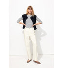 Basile Jean Droit High Rise - Naturel Uni Clair
