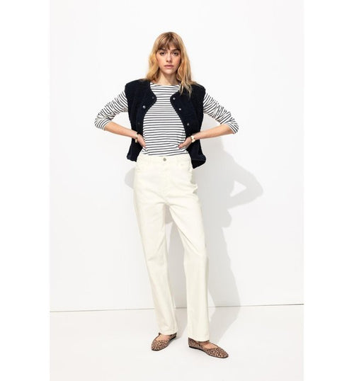 Basile Jean Droit High Rise - Naturel Uni Clair