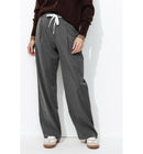 Pantalon Large Cordon Femme - Gris Uni Clair