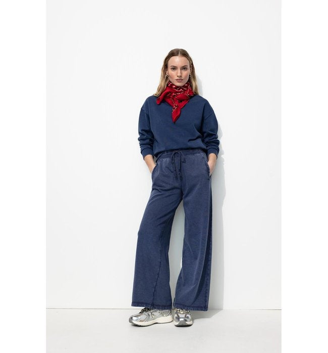 Pantalon de Jogging Large - Bleu Uni Fonce
