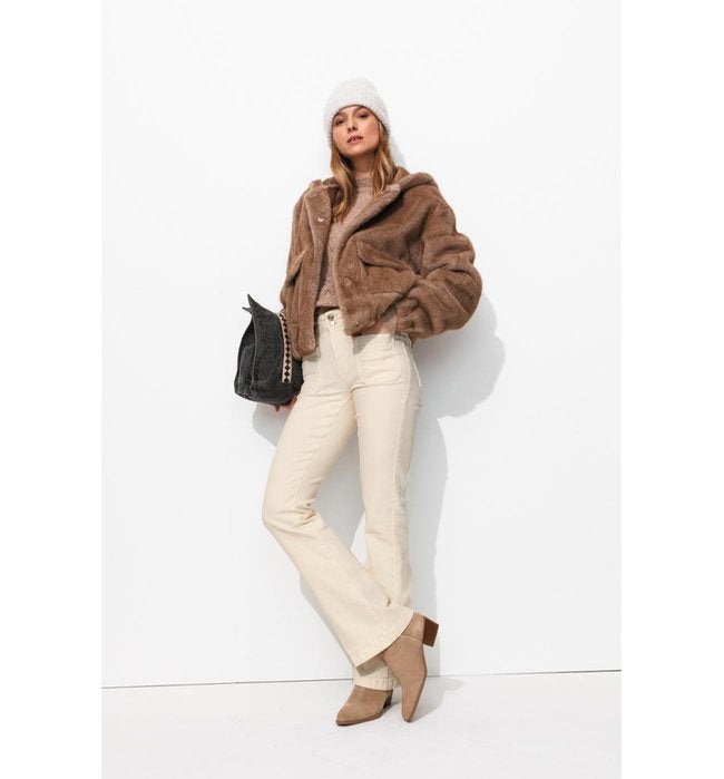 Eugene Jean Flare Femme - Naturel Uni Clair