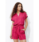 Short Large en Coton Femme - Multicolore Raye