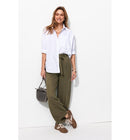 Pantalon Large et Fluide Femme - Kaki Uni Fonce