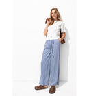 Pantalon Large et Fluide Femme - Bleu Raye