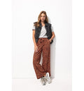 Pantalon Large et Fluide Femme - Marron Imprime