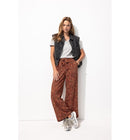 Pantalon Large et Fluide Femme - Marron Imprime