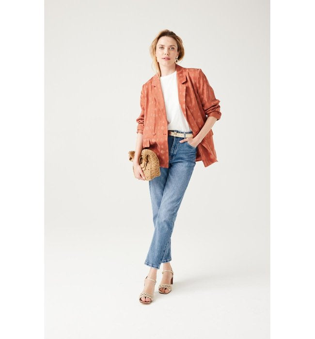 Marcel Jean Mom Taille Haute - Jeans Uni Fonce