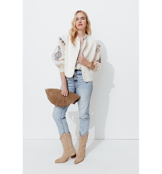 Jean Mom Taille Haute Marcel - Jeans Uni Clair