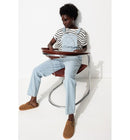 Salopette en Jean Rayé Femme - Multicolore Raye