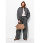Pantalon Large et Rayé Femme - Gris Raye