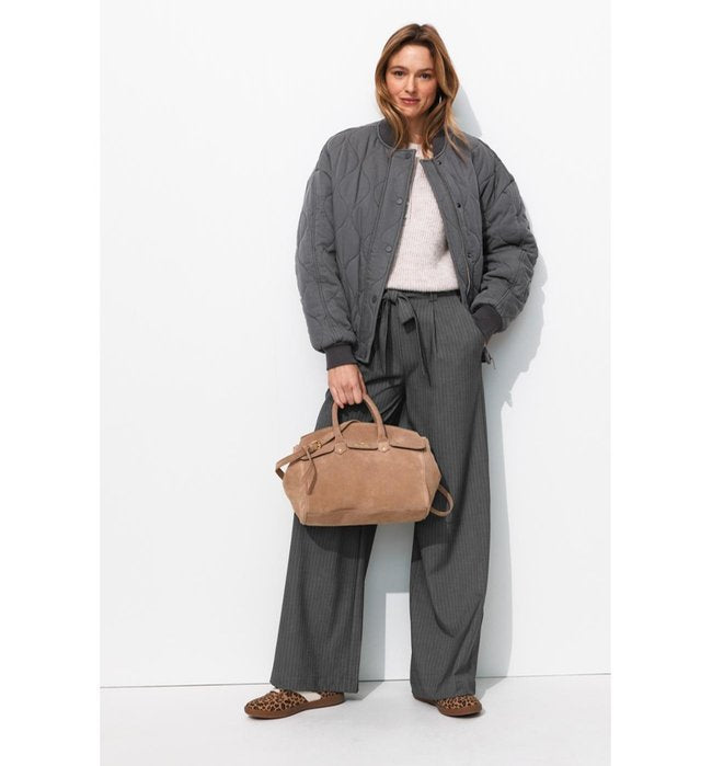 Pantalon Large et Rayé Femme - Gris Raye