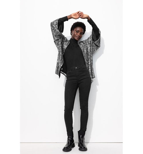 Gaspard Jean Skinny Long - Noir Uni Fonce