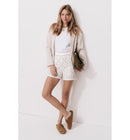 Short Brodé Reliefé Femme - Naturel Imprime