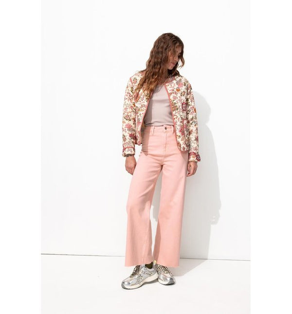 Vaqueros de pierna ancha Hector para mujer - Rosa sólido