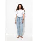 Jean Light Brodé Femme - Jeans Uni Fonce