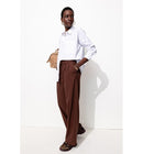 Billy Pantalon Large Femme - Rouge Uni Colore