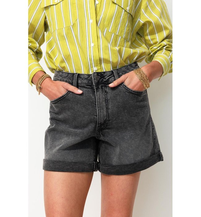 Short en Toile Femme - Jeans Uni Fonce