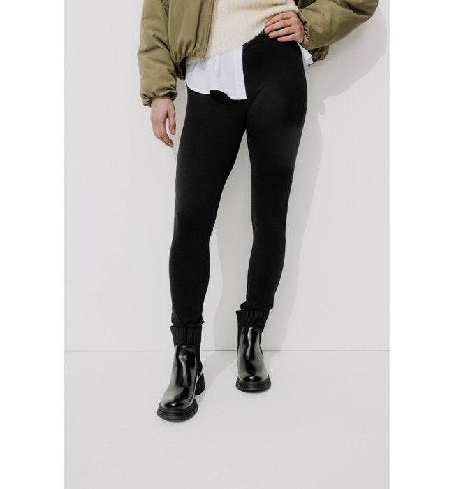Leggings D'hiver Femme - Noir Uni Fonce