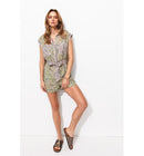 Combishort Fleuri Femme - Multicolore Imprime