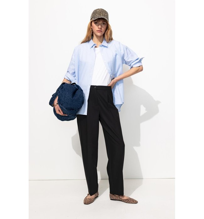 Pantalon de Tailleur Femme - Noir Uni Fonce