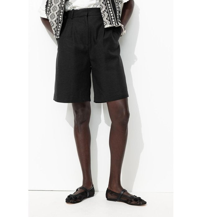 Bermuda Chic en Lyocell - Noir Uni Fonce