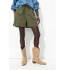 Short en Lyocell Femme - Kaki Uni Fonce