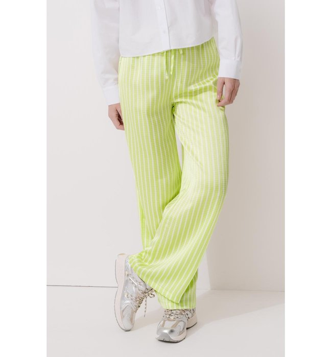Pantalon Large en Satin Femme - Jaune Uni Colore