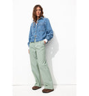 Billy Pantalon Large Rayé - Kaki Raye