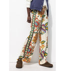 Pantalon Large en Satin - Naturel Imprime