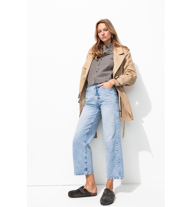 Jean Droit 7/8è Femme - Jeans Uni Clair