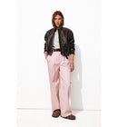 Billy Pantalon Large Rayé - Naturel Raye